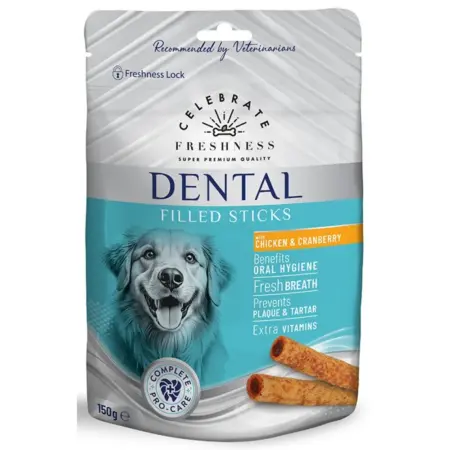 Λιχουδιές Celebrate Freshness Dental Filled Sticks Chicken & Cranberry 150gr