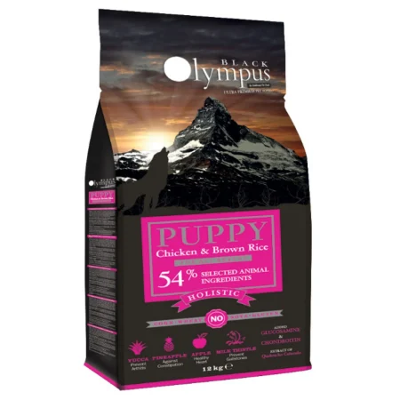Black Olympus Puppy Chicken & Turkey With Brown Rice 12kg