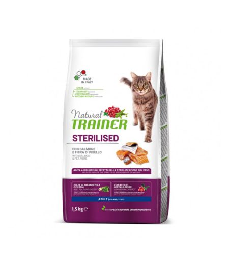 Natural Trainer Cat Sterilised Σολομός 1.5kg