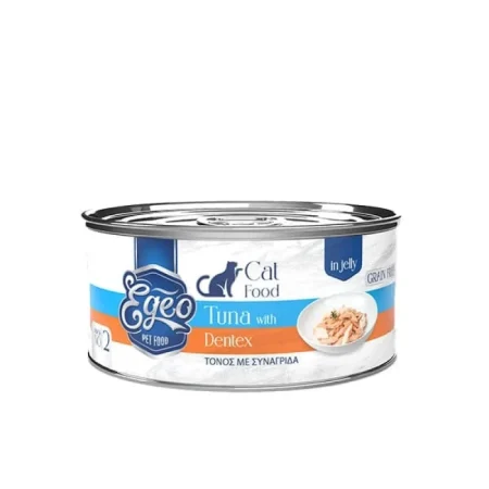 Egeo Cat Adult Υγρή Τροφή Τόνος & Συναγρίδα σε Ζελέ