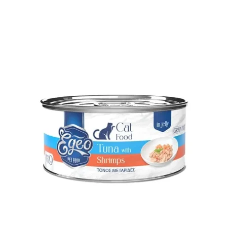 Egeo Cat Adult Τόνος με Γαρίδες σε Ζελέ