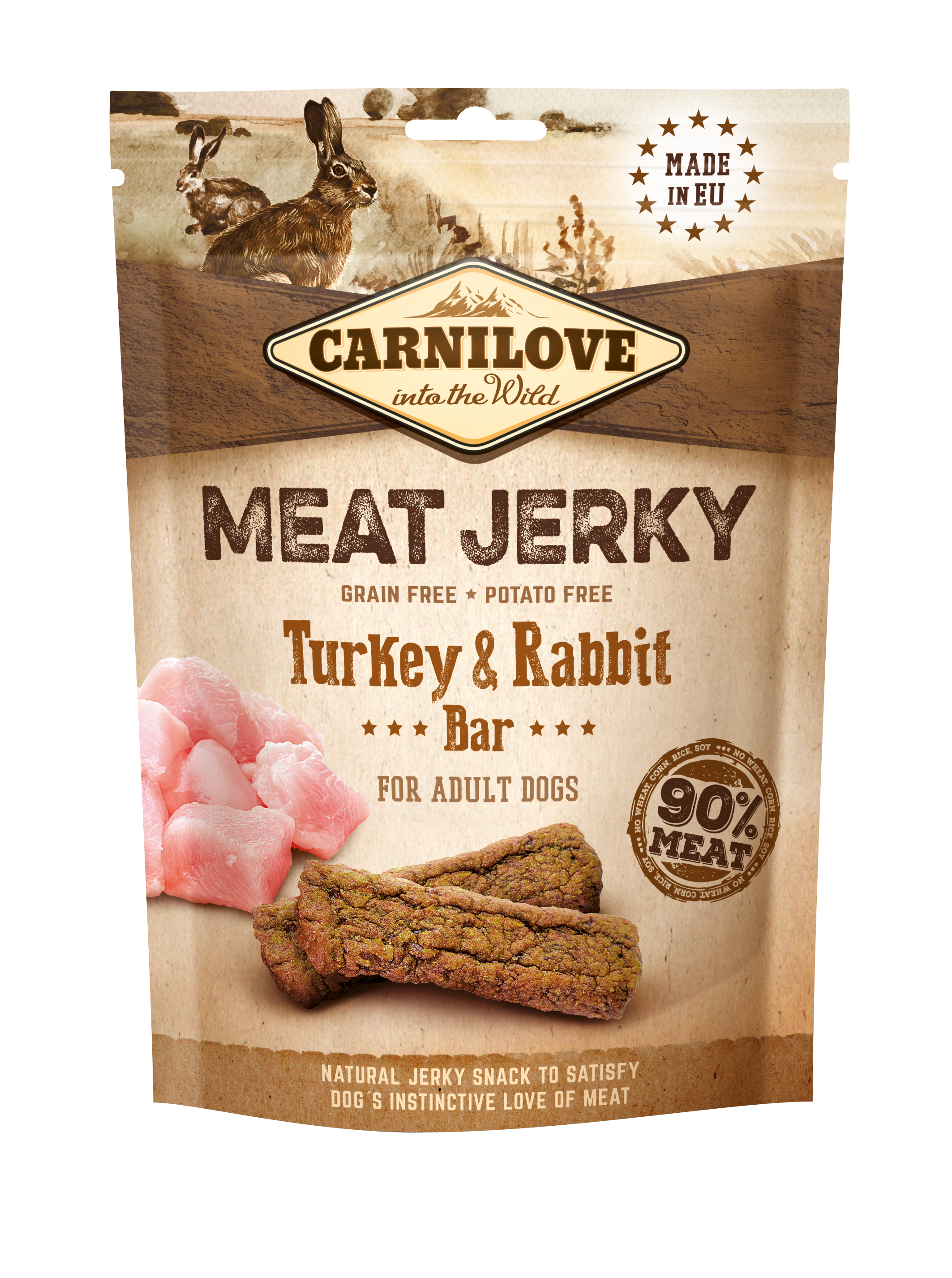Carnilove Dog Snack Meat Jerky Turkey & Rabbit Bar 100gr