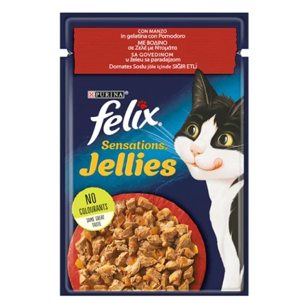 Felix Sensations Jellies 85gr Βοδινό & Ντομάτα