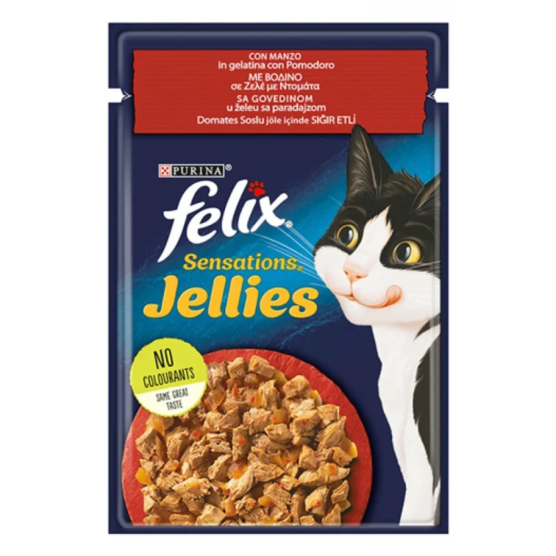 Felix Sensations Jellies 85gr Βοδινό & Ντομάτα