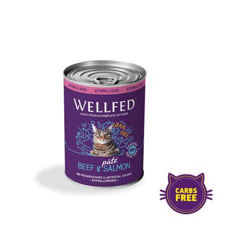 Wellfed Cat Για Στειρωμένες με Βοδινό και Σολομό