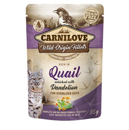 Carnilove Cat Pouches Quail with Dandelion Sterilized 85gr