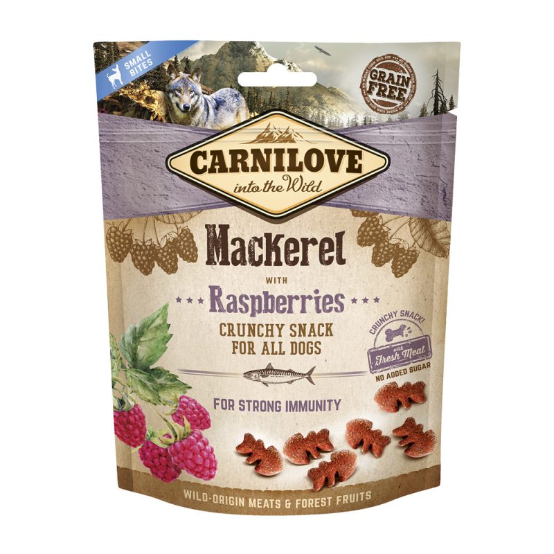Carnilove Crunchy Dog Snack με Σκουμπρί & Σμέουρα 200gr