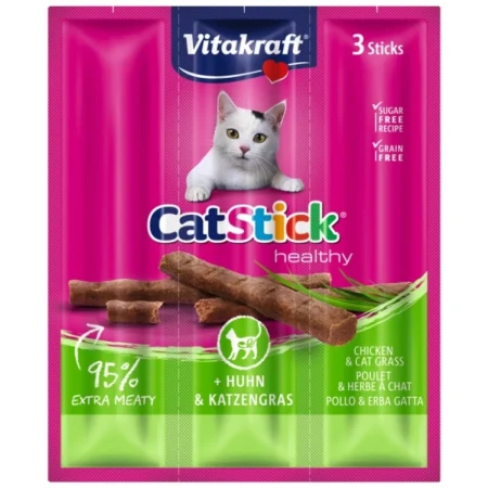 Cat Stick Mini Κοτόπουλο & Γρασίδι 3τμχ