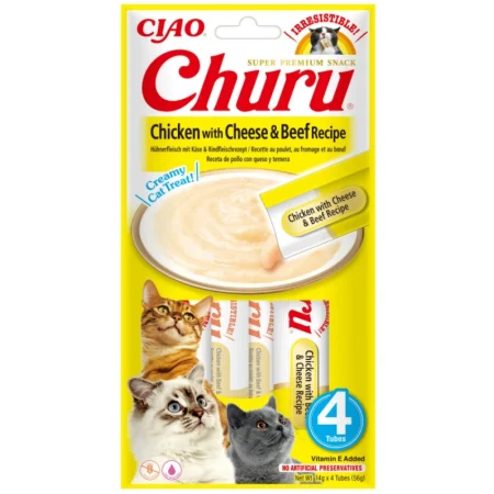 Churu Cat Cheese & Beef 4 x 14gr Λιχουδιές Γάτας