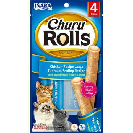 Churu Cat Rolls Κοτόπουλο, Τόνος & Σκουμπρί 4x10gr
