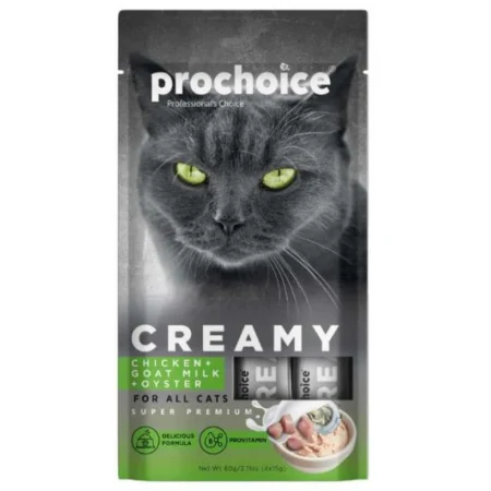 Prochoice Creamy λιχουδιές γάτας κοτόπουλο στρείδι