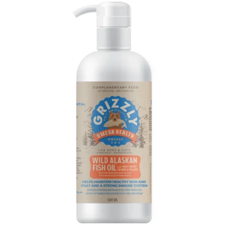 Grizzly Λάδι Σολομού για Σκύλους & Γάτες 500ml – Υποστηρίζει Δέρμα, Τρίχωμα & Καρδιά