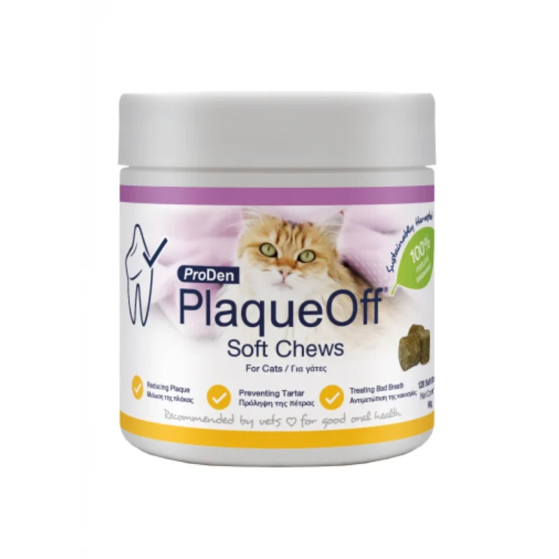 Plaqueoff Soft Chew Κατά της Κακοσμίας, Πέτρας και Πλάκας για Γάτες 90gr