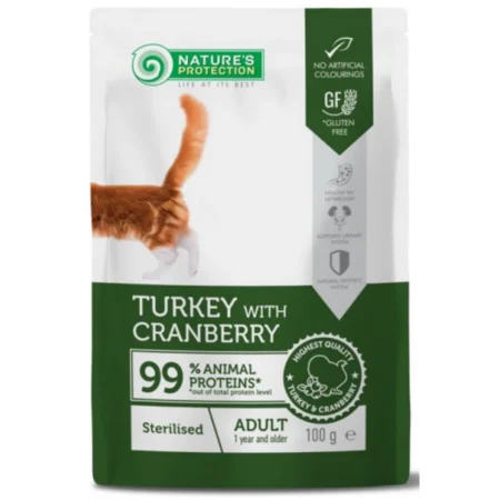 Nature’s Protection Sterilized Cat Γαλοπούλα & Κράνμπερι 100gr