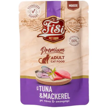 Fisi Pure Meat Cat Adult Mousse Τόνος & Σκουμπρί 80gr