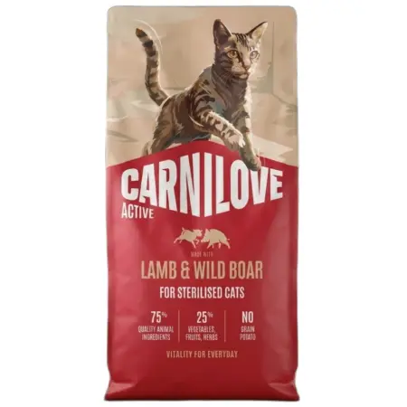 Ξηρά Τροφή Carnilove Active Adult Sterilised Lamb & Wild Boar 2kg