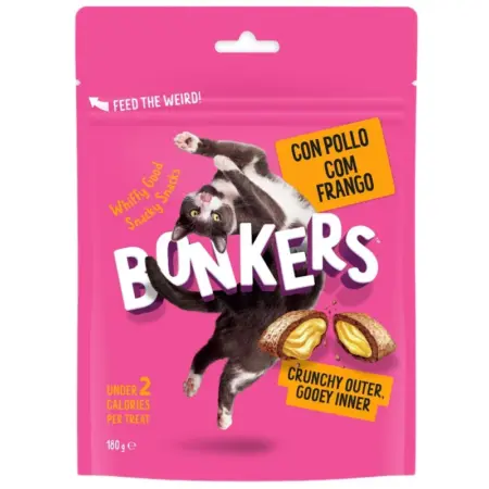 Λιχουδιά Γάτας Bonkers Cat Treats Dry Paw Lickin Chicken 180gr