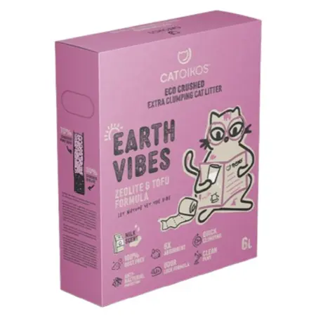 Αμμος Γάτας Catoikos Earth Vibes Tofu & Zeolite Milk Scent 6lt
