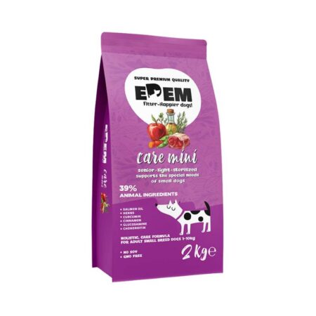 Edem Care Mini Senior, Light & Sterilised with Beef & Pork 2kg